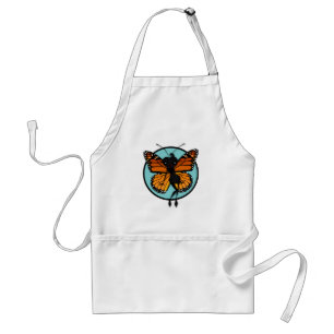 TABLIER CUT MONARCH BUTTERFLY LADY APRON