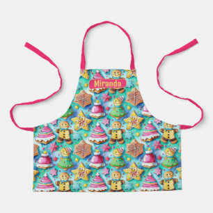 Tablier Cute aquarelle Cartographie pain d'épice Cookie
