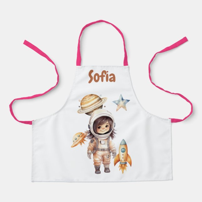 Tablier Cute astronaute Space Adventure personnalisée (Recto)