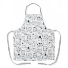 Cute Black White Doodle Chats Motif