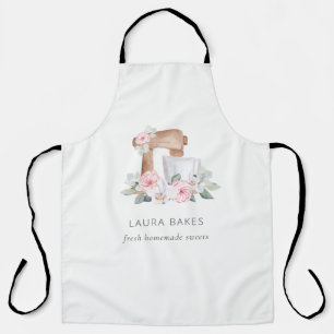 Tablier Cute Blush Rose Floral Gâteau Mixer Boulangerie Re