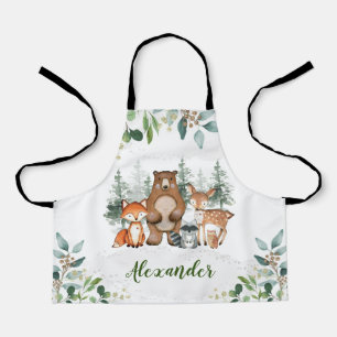 Tablier Cute Bois Animaux Pins Pins Little Cook