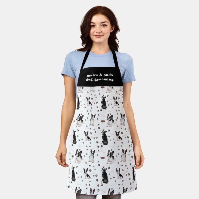 Tablier Cute Boston Terrier Motif chien personnalisé (Porté)