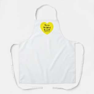 Tablier Cute Bright Yellow Heart Lumière du monde Blanc