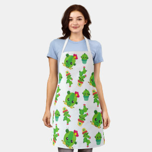 Tablier Cute Cactus, Green Cactus, Motif Cactus