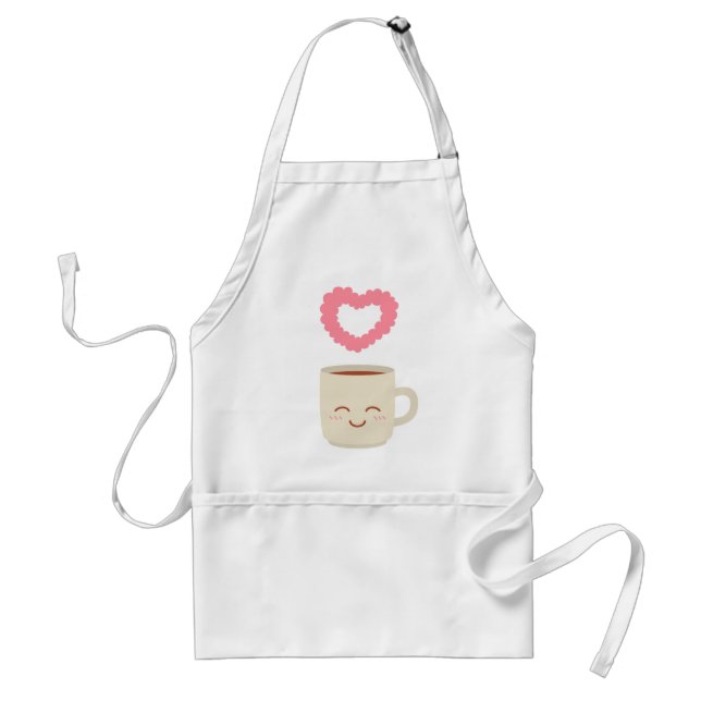 Tablier Cute café Mug Cartoon Lover café (Devant)