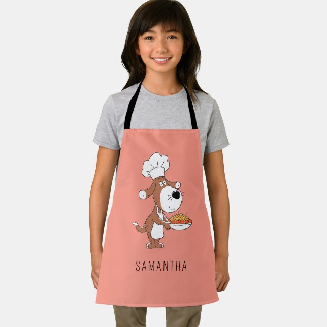 Tablier Cute Cartoon Drôle Chef Cuisine Chien Chien Chien  (Insitu)