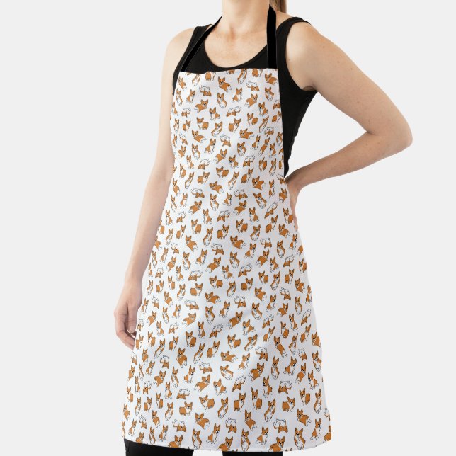 Tablier cute cartoon pet dog corgis pattern (Insitu)