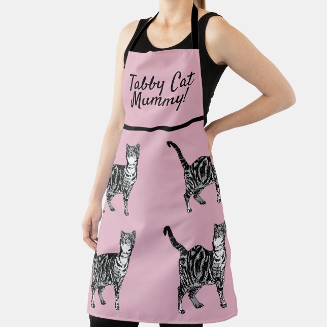 Tablier Cute Cat Tabby Motif Blue Cats Mums Cuisine (Insitu)