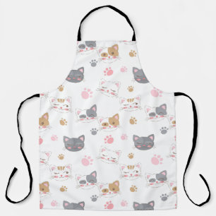 Tablier Cute chat face chats souriants motif