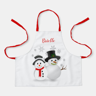 Tablier Cute Christmas Snowman Personnalisé