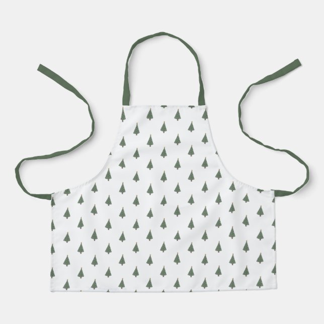 Tablier Cute Christmas Trees Pattern Apron (Recto)