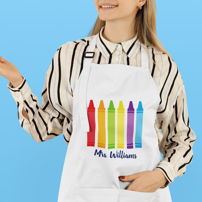 Tablier Cute Crayon Enseignant de l'école élémentaire pers (Créateur téléchargé)