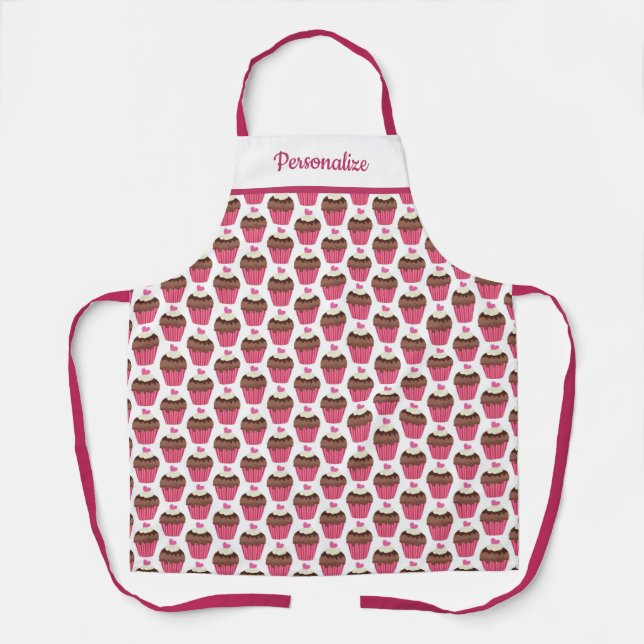 Tablier Cute Cupcake Dessert Motif Cuisine femme (Recto)
