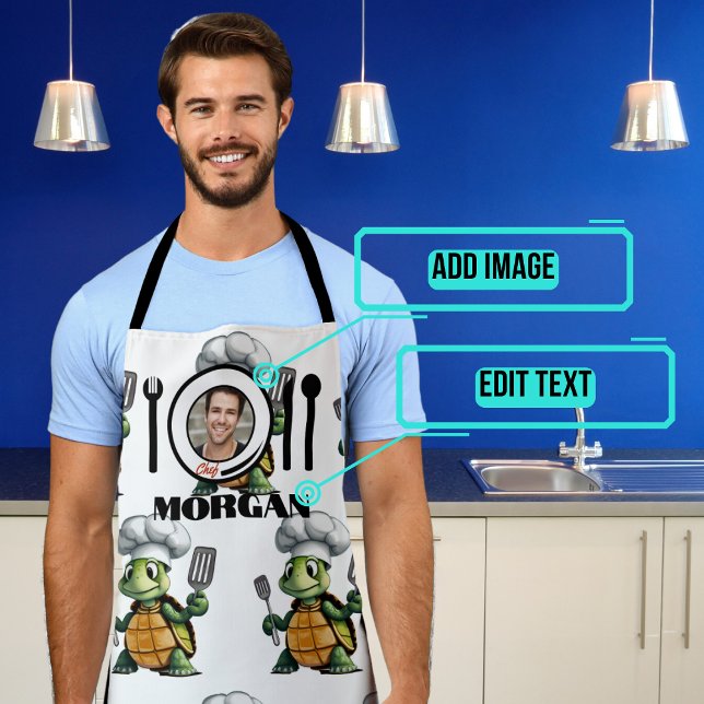 Tablier Cute de Turtle Chef (We put a lot of thought into this fun design to brighten up your cooking and chores.)