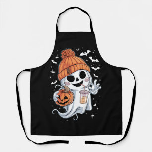 Tablier Cute Ghost Boire Café Halloween Café glacé