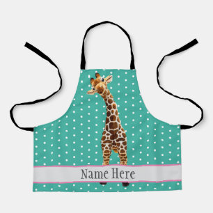 Tablier Cute Giraffe Safari Animal Jungle Nom Motif