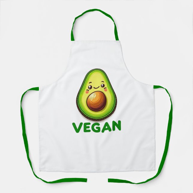 Tablier Cute Happy Avocado Vegan Lifestyle (Recto)