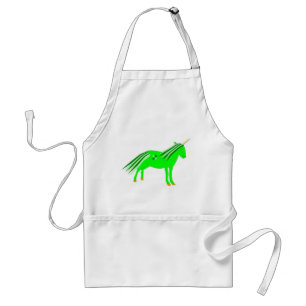 Tablier Cute Irish Green et Gold Unicorn