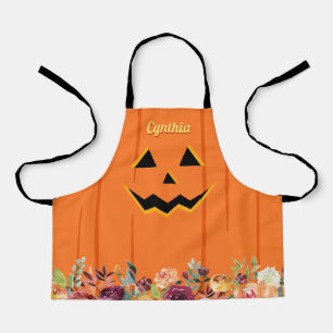 Tablier Cute Jack O'Lantern Citrouille Floral Enfants