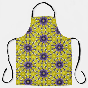 Tablier Cute jaune violet kaléidoscope Motif géométrique
