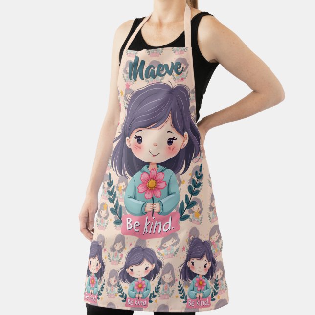 Tablier Cute Kawaii "Be Kind" Illustration (Insitu)