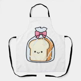 Tablier Cute Kawaii Cartoon Illustration of Sliced Bread 