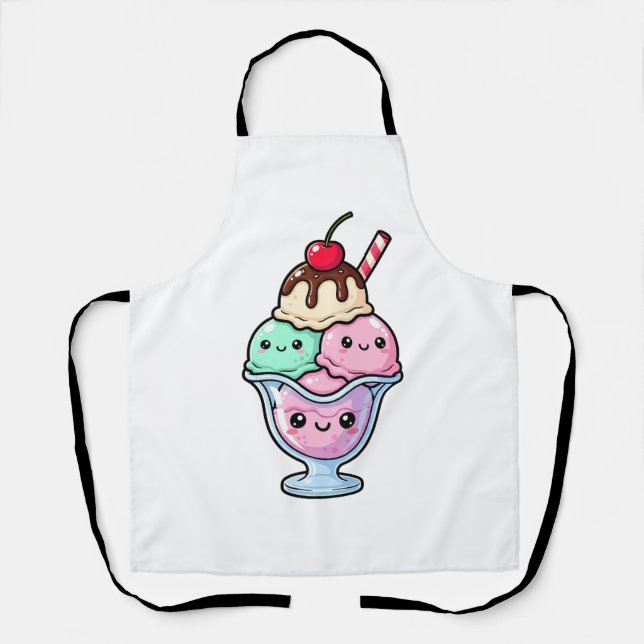 Tablier Cute Kawaii Ice Cream Sundae (Recto)