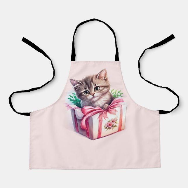 Tablier Cute Kitten dans une boîte Cadeau d'anniversaire (Recto)