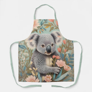Tablier Cute Koala Elegant Pastel Floral