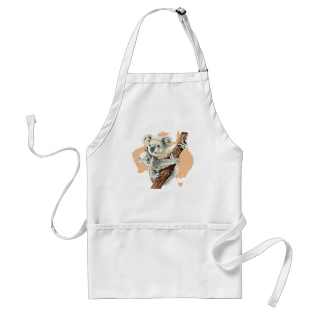 Tablier Cute Koala Maman et bébé (Devant)