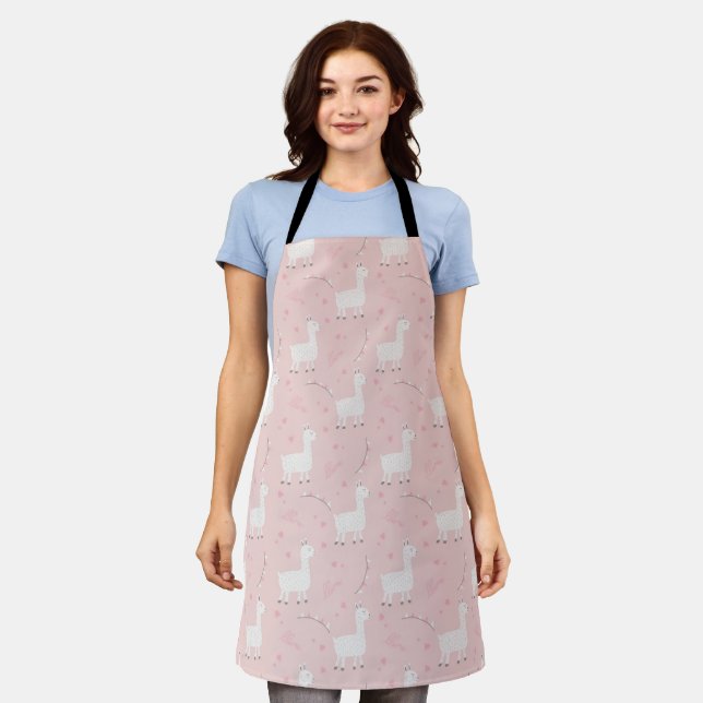 Tablier Cute llama seamless  (Porté)