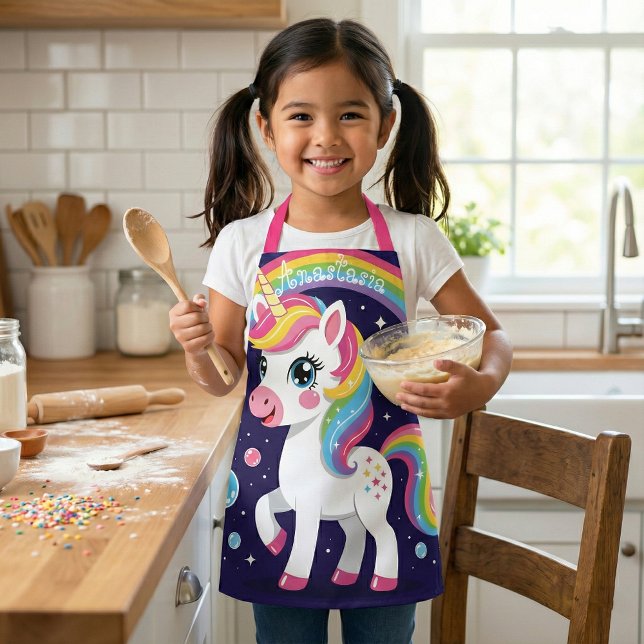 Tablier Cute Magical Sparkly Galaxy Unicorn Rainbow (Créateur téléchargé)