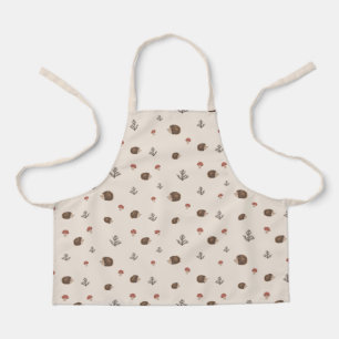 Tablier Cute Motif forestier de Hérisson et Champignons