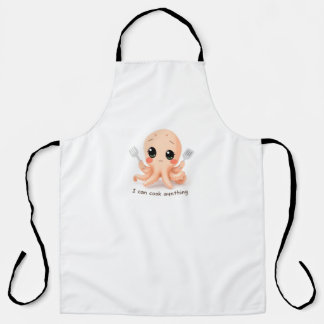 Tablier Cute Octopus Apron - Je peux cuisiner n'importe qu