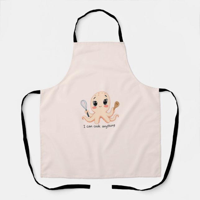 Tablier Cute Octopus Apron - Je peux cuisiner n'importe qu (Recto)