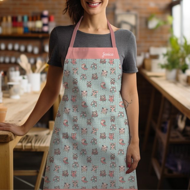 Tablier Cute Owl Motif ( An “owl-some” way to fashionable in the kitchen)