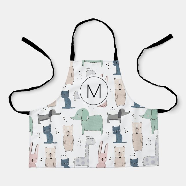 Tablier Cute Pastel Baby Motif animal (Recto)