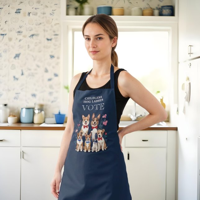 Tablier Cute Patriotics Childless Dogs Ladies Vote  (Cute Patriotics Childless Dogs Ladies Vote Aprons Celebrate the patriotic spirit.)