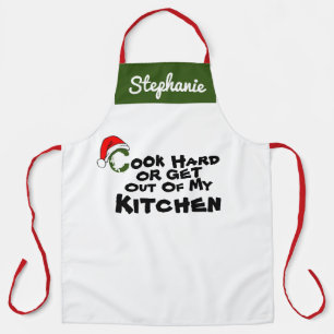 Tablier Cute Père Noël Casquette Personnaliser Nom Chef No