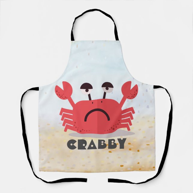 Tablier Cute personnalisée et crabe simple (Recto)