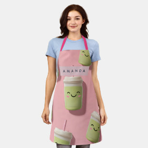 Tablier Cute personnalisée Kawaii Pastel Smoothie Matcha