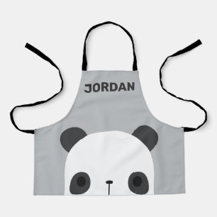 Tablier Cute petit ours Panda avec nom personnalisé