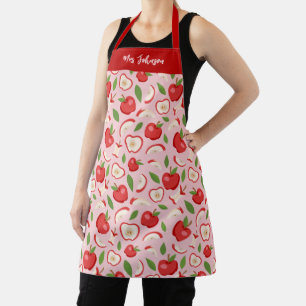 Tablier Cute Pink enseignant motif Apple