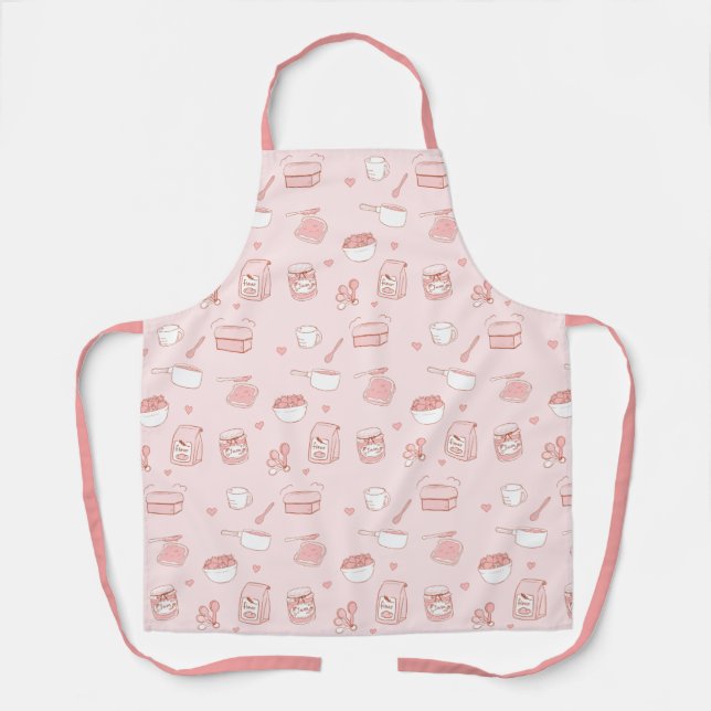 Tablier Cute Pink Jam and Bread Making and Baking Hobby (Recto)