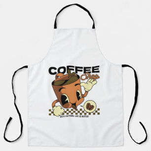 Tablier Cute Retro Coffee Personnage Coupe - Café Shop