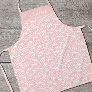 Tablier Cute Rose Bow Nom personnalisé Tout-en-un Imprimer