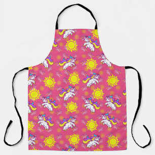 Tablier Cute rose chaud Sunny Unicorn Design Motif