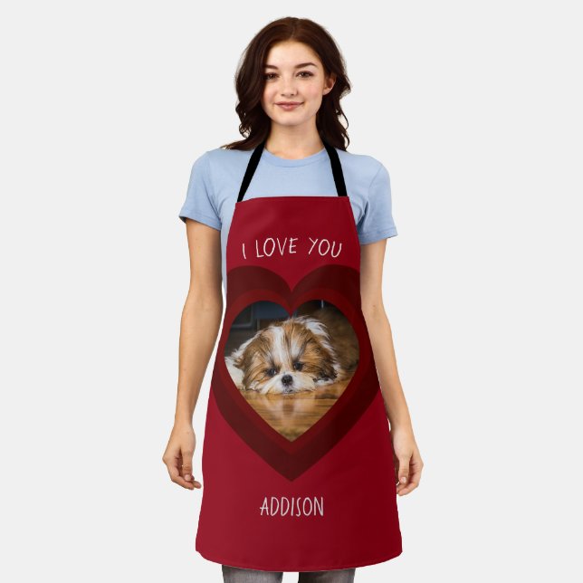 Tablier Cute shih tzu love Saint Valentin (Porté)