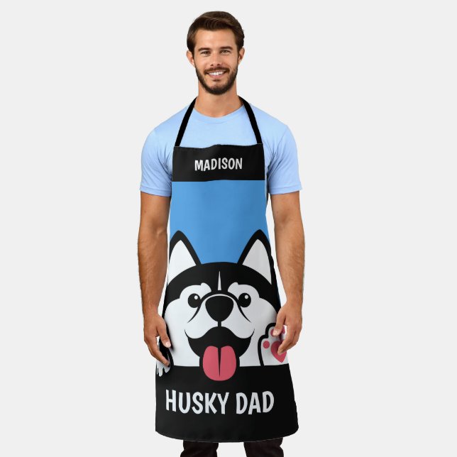 Tablier Cute Siberian Husky texte personnalisé Apron (Porté)